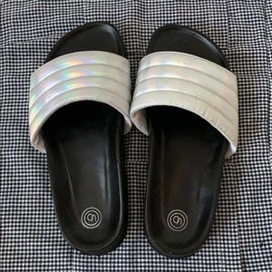 Urban Outfitters Iridescent Slides/Sandals